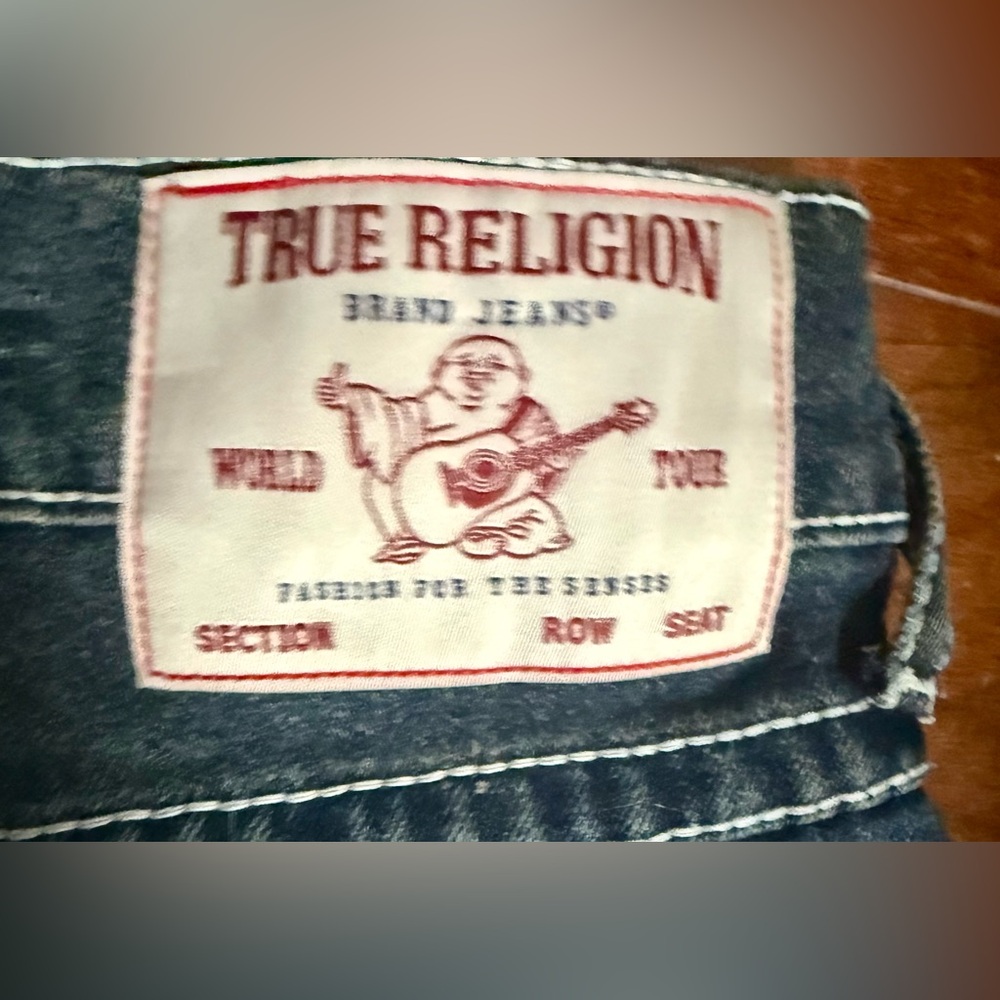 TRUE RELIGION RICKY BIG T FLAP STRAIGHT DARK SMOKY WASH MENS SIZE 40X34~NWT - Picture 7 of 10